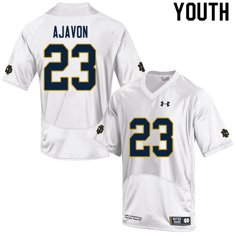 Youth #23 Litchfield Ajavon Notre Dame Fighting Irish College Football Jerseys Sale-White - Click Image to Close